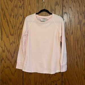 L.L. Bean Womens Small Pink Waffle Knit Long Sleeve Top